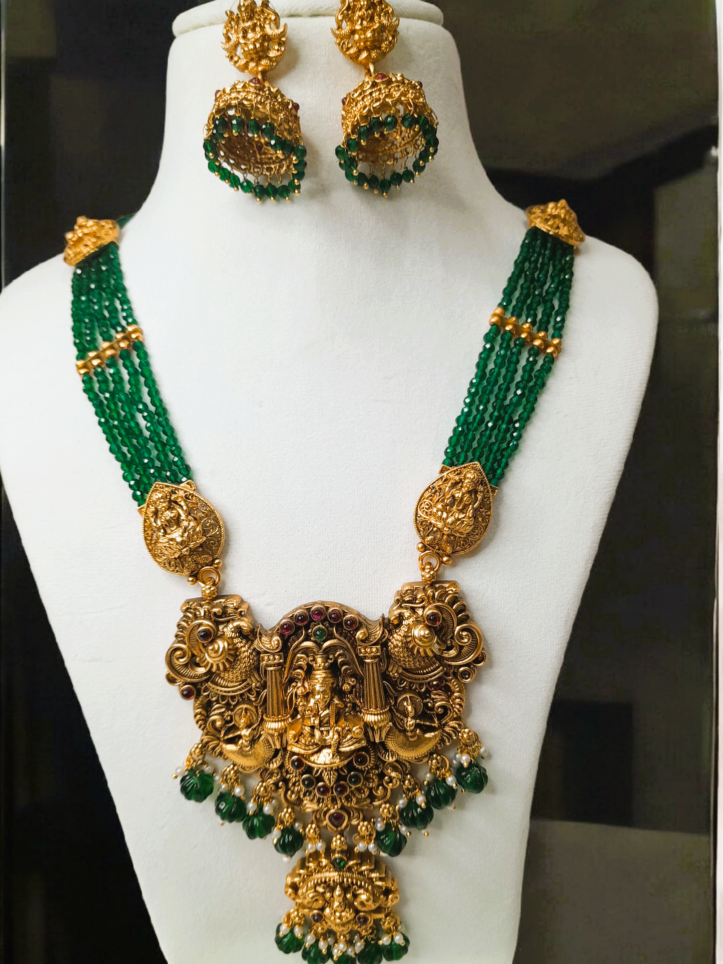 Bridal Long Heavy Necklace Set