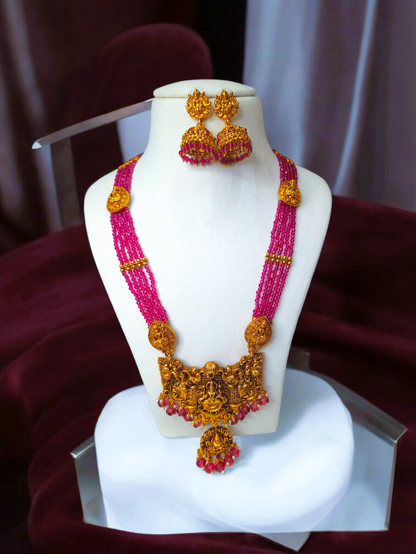 Bridal Long Neckalce Set with Jumkhas