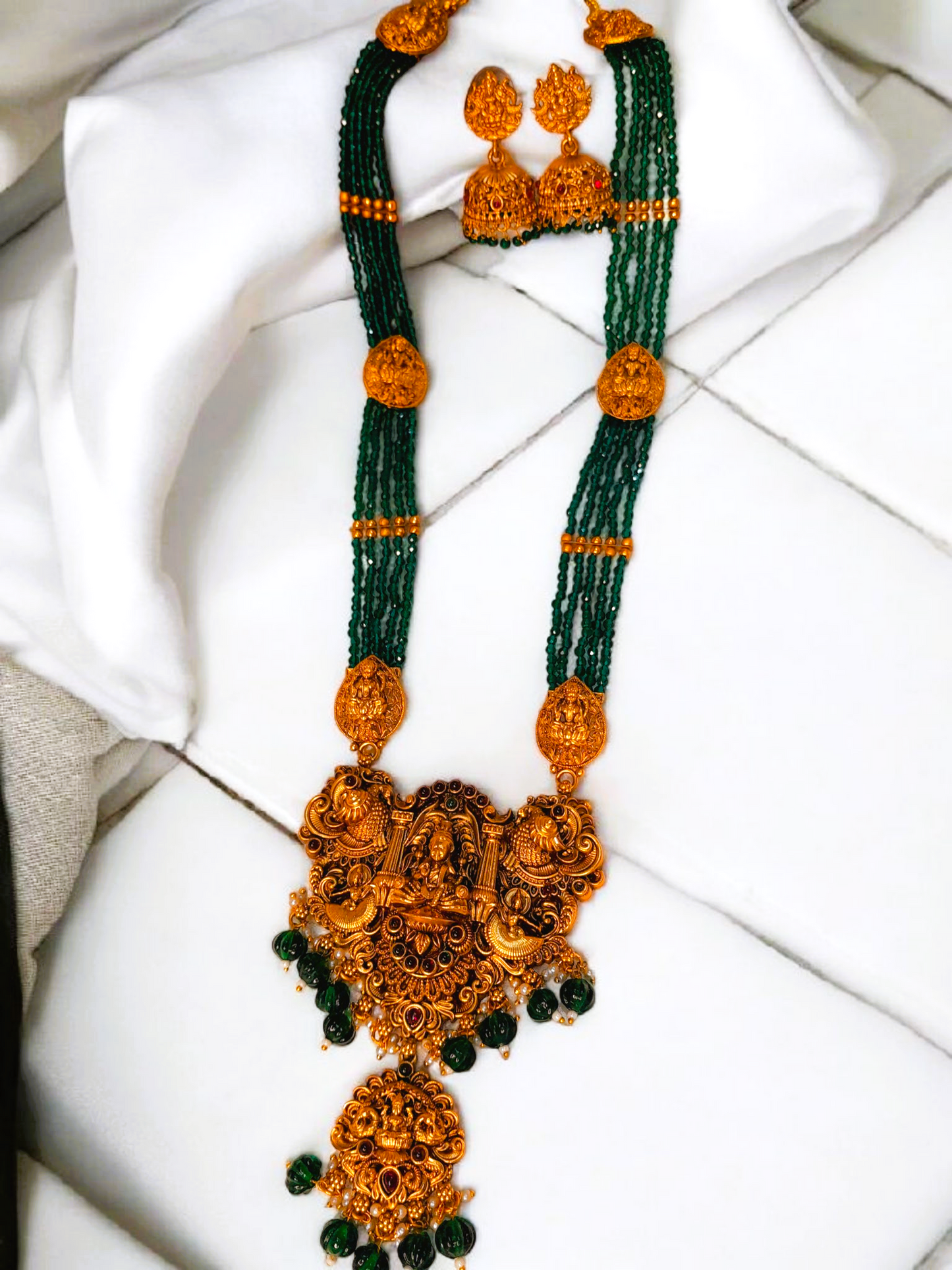 Bridal Long Heavy Necklace Set