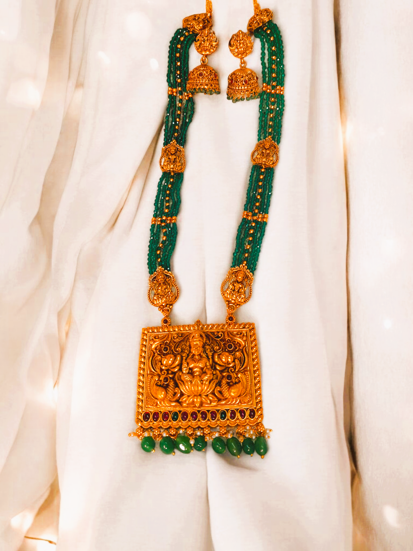 Bridal Long Haara with Jumkha Set
