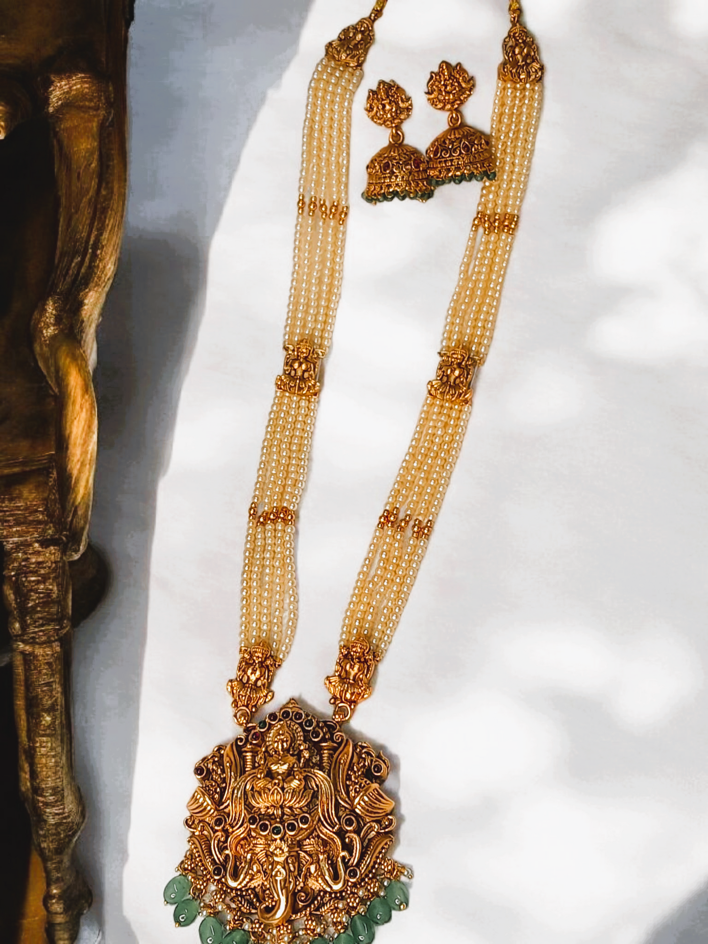 Pearl Long Haara with Jumkha Set