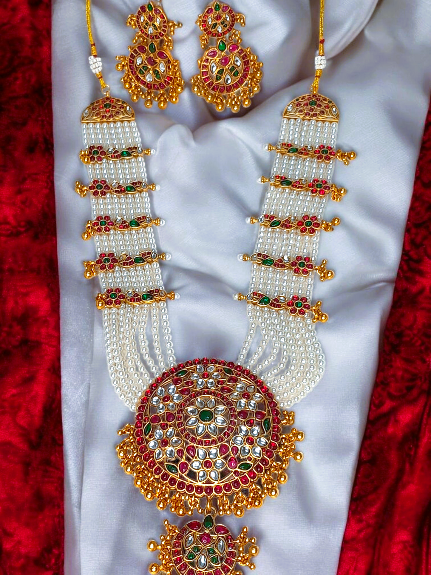 Bridal  Pearl Heavy Necklace Set