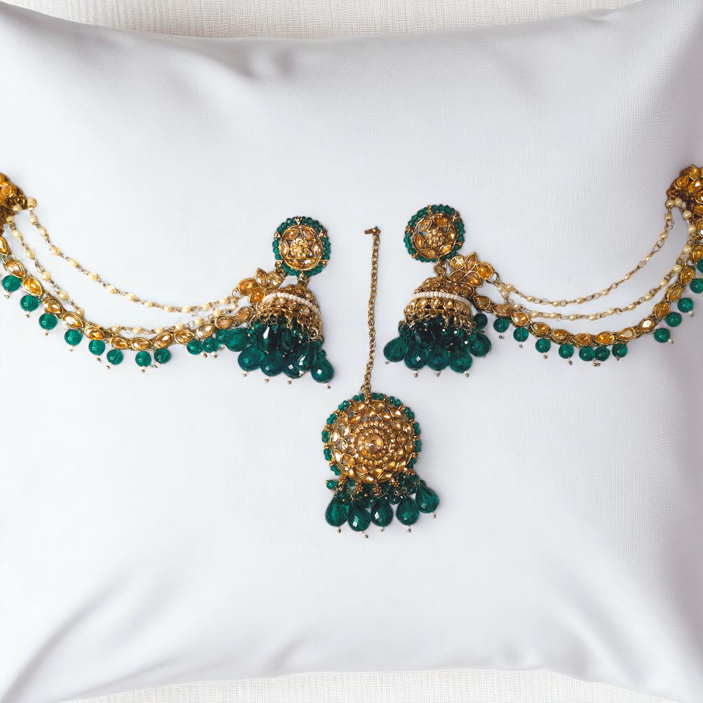Heavy Jumka with Mangtikka Set