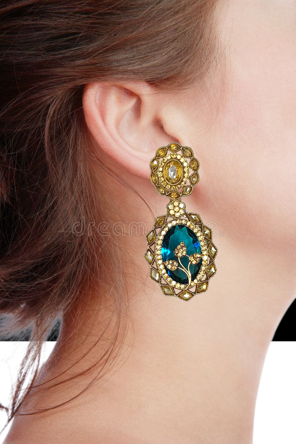 Blue Sappire Kundan Earrings